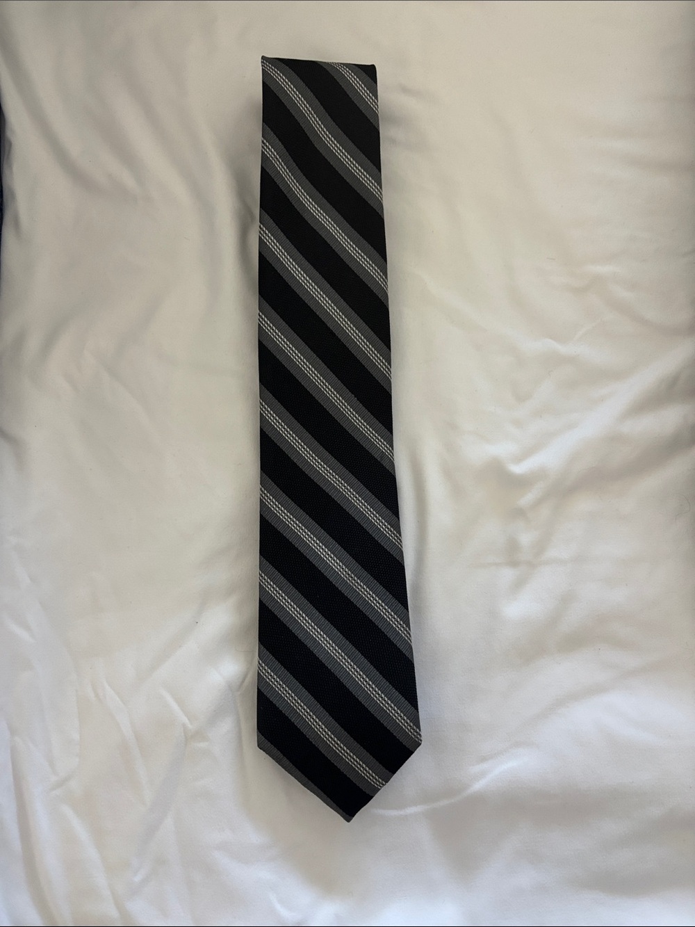 Jos. A. Bank Black and Gray Diagonal Stripe Tie